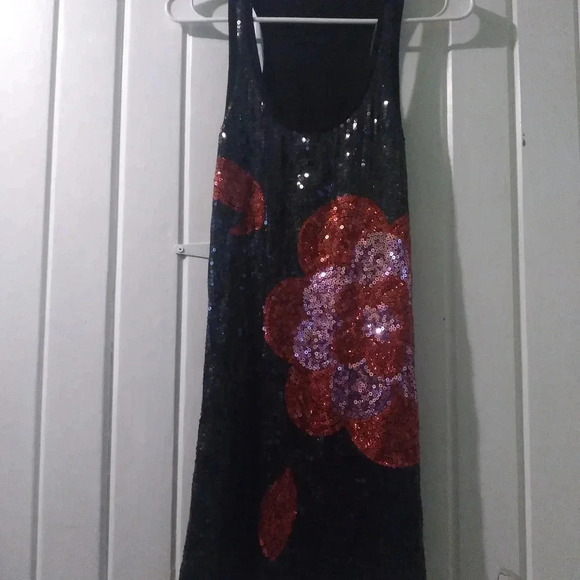 Sequin bling tank dress-junior large EUC - Picture 1 of 8